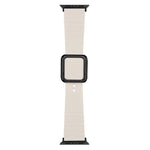 Black Square Buckle Silicone Watch Band For Apple Watch Series, 7 45mm / 6&SE&5&4 44mm / 3&2&1 42mm, 7 41mm / 6&SE&5&4 40mm / 3&2&1 38mm