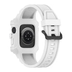 Integrated Silicone Watch Band For Apple Watch Series, 7 45mm / 6&SE&5&4 44mm / 3&2&1 42mm, 7 41mm / 6&SE&5&4 40mm / 3&2&1 38mm