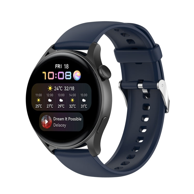 Solid Color Soft Silicone Watch Band, For Huawei Watch3 Pro New