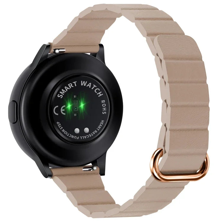 22mm Magnetic Buckle Leather Watch Band, For Samsung Galaxy Watch3 45mm