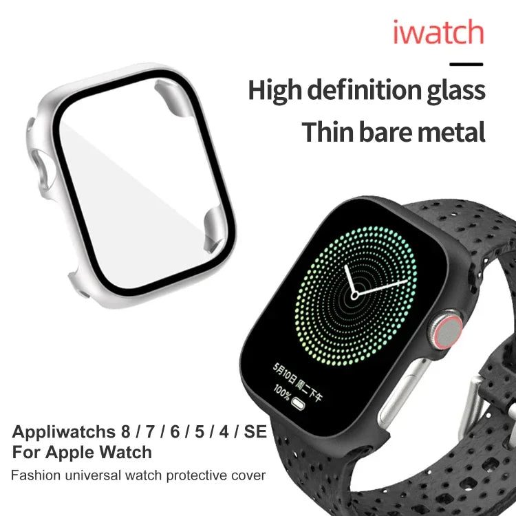Tempered Glass Film PC Watch Case, For Apple Watch Series 9 / 8 / 7 41mm, For Apple Watch Series 9 / 8 / 7 45mm