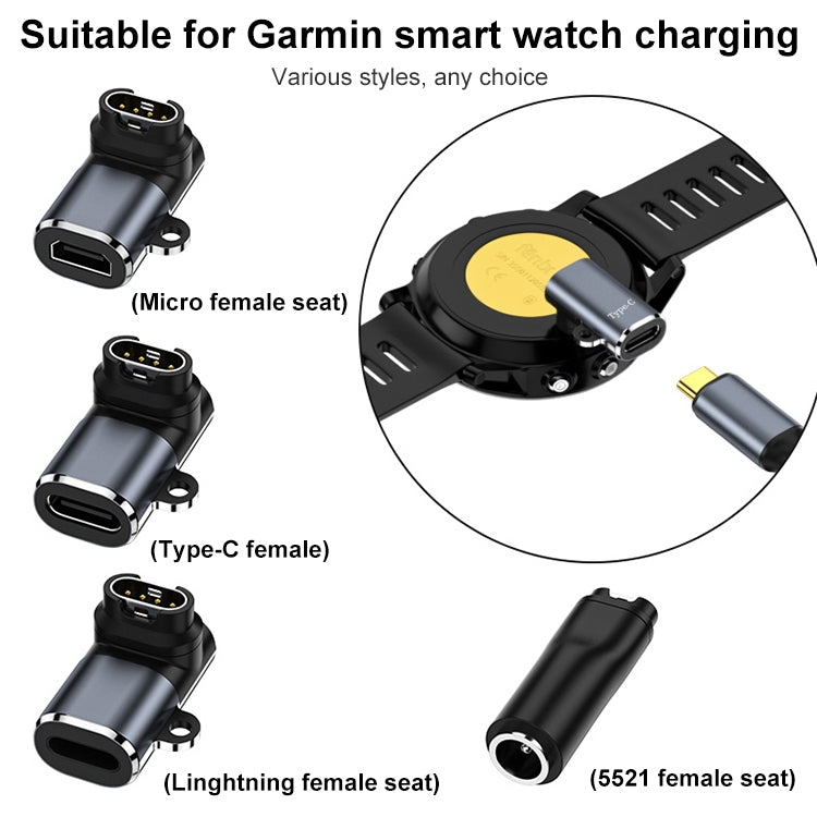 For Garmin Watch Charging Adapter, DC5.5 x 2.1 Straight, DC5.5 x 2.1 90 Elbow, 8 Pin 90 Elbow, Type-C 90 Elbow, Type-C Straight, Type-C Side Elbow, Micro USB Side Elbow, Micro USB Straight, 8 Pin Straight, 8 Pin Side Elbow, Micro USB 90 Elbow