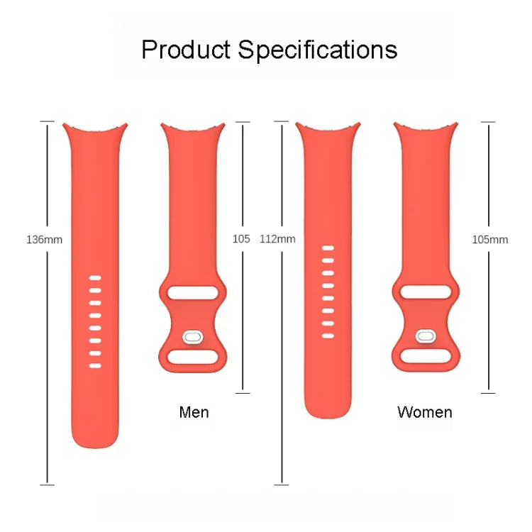 For Google Pixel Watch 4 / 3 / 2 / 1 41mm Single Color Silicone Watch Band, Man, Women