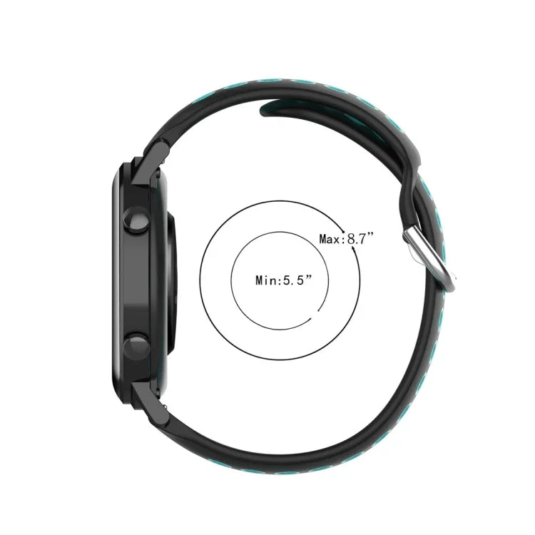 20mm Clasp Two Color Sport Wrist Strap Watchband, For Huawei Watch GT2 42MM, For Galaxy Watch Active2 / Active