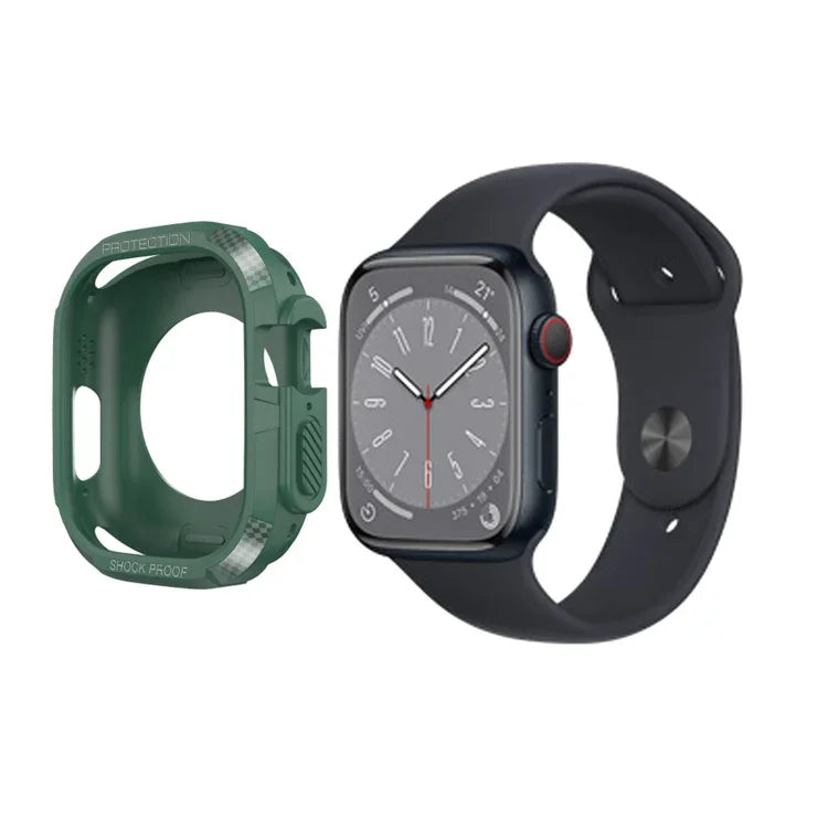 Carbon Fiber Shockproof Case For Apple Watch, Series 9 / 8 / 7 45mm