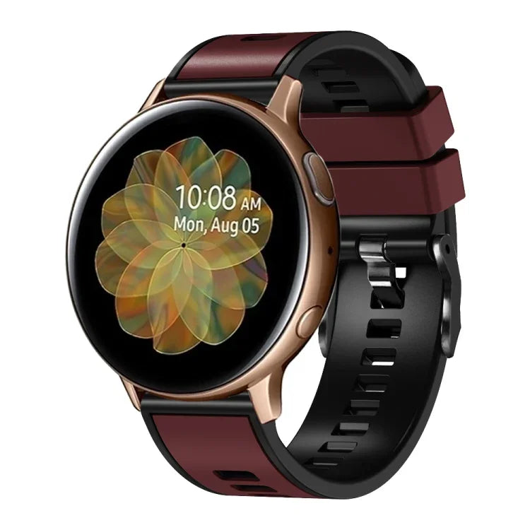 Plain Weave Two-color Silicone Watch Band, For Samsung Galaxy Watch 5 40mm / 44mm