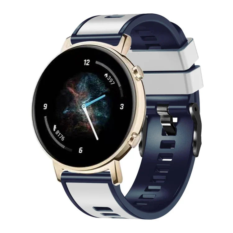 Plain Weave Two-color Silicone Watch Band, For Samsung Galaxy Watch 5 Pro 45mm