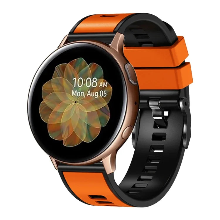 Plain Weave Two-color Silicone Watch Band, For Samsung Galaxy Watch 5 Pro 45mm