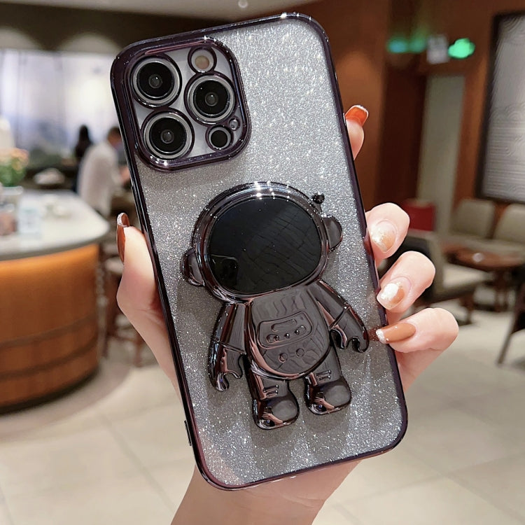 Astronaut Holder Gradient Glitter Powder Phone Case, For iPhone 14, For iPhone 14 Plus, For iPhone 14 Pro, For iPhone 14 Pro Max, For iPhone 13, For iPhone 13 Pro
