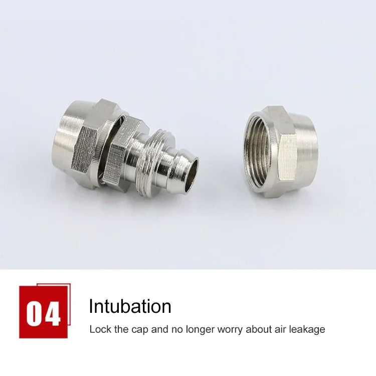 PM-4 LAIZE 2pcsNickel Plated Copper Straight Pneumatic Quick Connector, PM-4 (2pcs), PM-6 (2pcs), PM-8 (2pcs), PM-10 (2pcs), PM-12, PM-14, PM-16