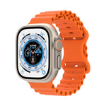 Ocean Style Silicone Watch Band, For Apple Watch Ultra 49mm / Series 8&7 45mm / SE 2&6&SE&5&4 44mm / 3&2&1 42mm, For Apple Watch Series 8&7 41mm / SE 2&6&SE&5&4 40mm / 3&2&1 38mm