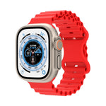 Ocean Style Silicone Watch Band, For Apple Watch Ultra 49mm / Series 8&7 45mm / SE 2&6&SE&5&4 44mm / 3&2&1 42mm, For Apple Watch Series 8&7 41mm / SE 2&6&SE&5&4 40mm / 3&2&1 38mm