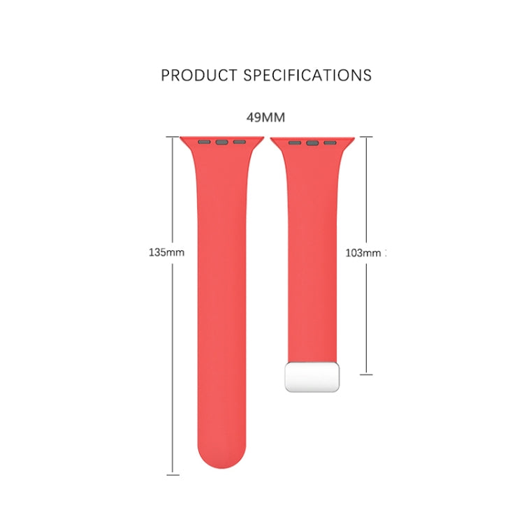 Folding Buckle Silicone Watch Band, For Apple Watch Ultra 49mm, For Apple Watch Series 8&7 45mm / SE 2&6&SE&5&4 44mm / 3&2&1 42mm