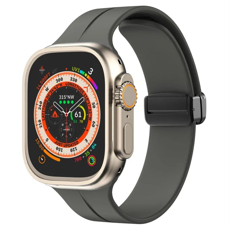 Solid Color Silicone Watch Band, For Apple Watch Ultra 49mm / Series 8&7 45mm / SE 2&6&SE&5&4 44mm, For Apple Watch Series 8&7 41mm / SE 2&6&SE&5&4 40mm / 3&2&1 38mm