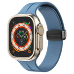 Solid Color Silicone Watch Band, For Apple Watch Ultra 49mm / Series 8&7 45mm / SE 2&6&SE&5&4 44mm, For Apple Watch Series 8&7 41mm / SE 2&6&SE&5&4 40mm / 3&2&1 38mm