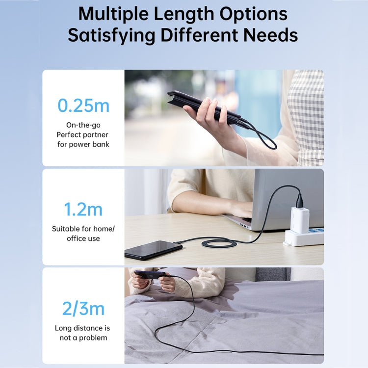 JOYROOM 2.4A USB to 8 Pin Surpass Series Fast Charging Data Cable, 0.25m, 1.2m