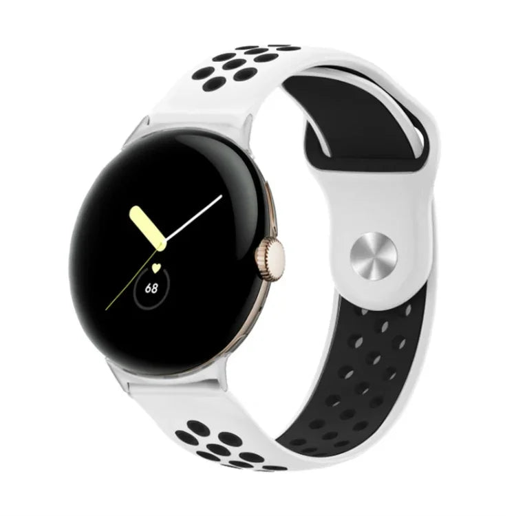 Two-color Reverse Buckle Silicone Watch Band, For Google Pixel Watch 4 / 3 / 2 / 1 41mm