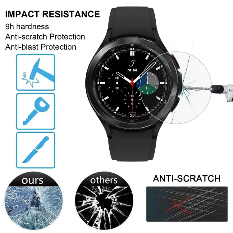 0.26mm 2.5D 9H Watch Tempered Glass Film Screen Protector, For Samsung Galaxy Watch4 Classic 46mm, For Samsung Galaxy Watch4 40mm