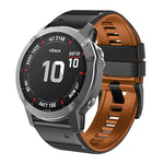 Two-Color Silicone Watch Band, For Garmin Fenix 7X / 6X / 5X 26mm