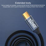 For Steam Deck Gen 100W USB-C/Type-C Male to USB-C/Type-C Female Stereo Curved Extension Cable, 0.5m, 1m, 1.5m, 2m, 3m