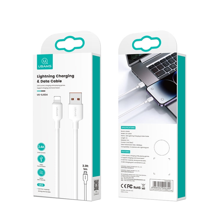 USAMS US-SJ604 U84 2.4A USB to 8 Pin Charging Data Cable, 8 Pin 2m