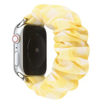 Plaid Pattern Cloth + Stainless Steel Hair Ring Watchband, For Apple Watch Series 7 41mm / 6 & SE & 5 & 4 40mm / 3 & 2 & 1 38mm, For Apple Watch Series 7 45mm / 6 & SE & 5 & 4 44mm / 3 & 2 & 1 42mm