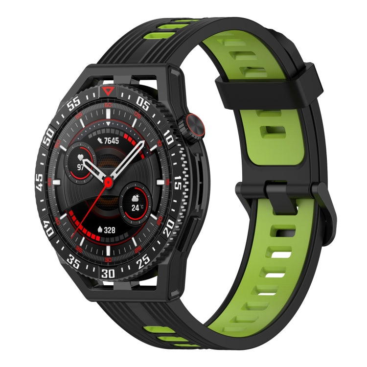 22mm Two-color Stripe Silicone Watch Band, For Huawei Watch GT 3 SE