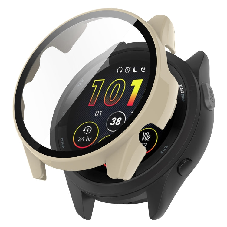 PC + Tempered Glass Film Integrated Watch Protective Case, For Garmin Forerunner 265, For Garmin Forerunner 265S