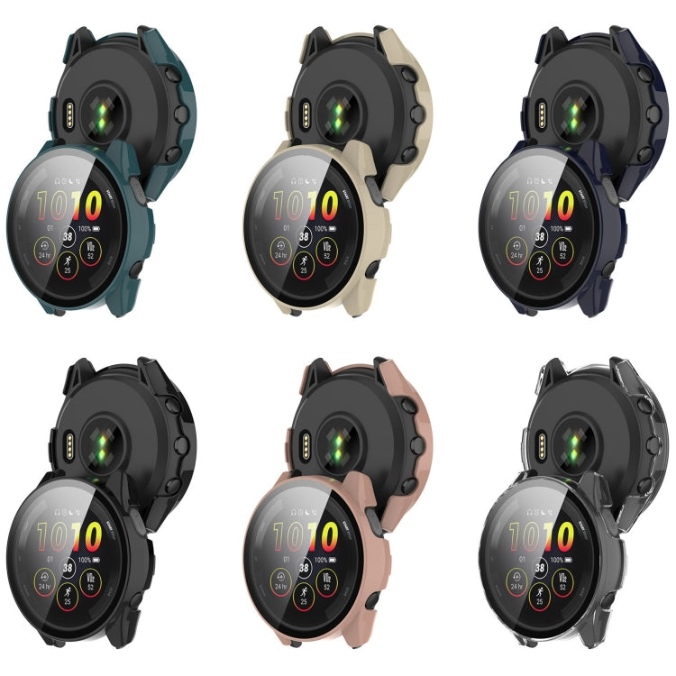 PC + Tempered Glass Film Integrated Watch Protective Case, For Garmin Forerunner 265, For Garmin Forerunner 265S