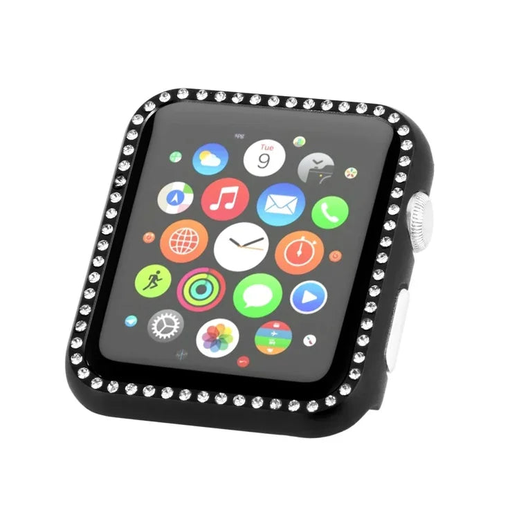 Aluminum Alloy Diamond Watch Protective Case, For Apple Watch Series 9 / 8 / 7 45mm, For Apple Watch Series SE 2025&SE 2&6&SE&5&4 44mm, For Apple Watch Series 3&2&1 42mm, For Apple Watch Series 9 / 8 / 7 41mm                                            ...