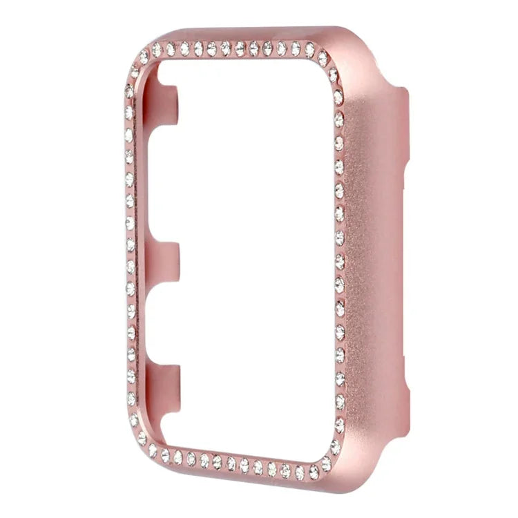 Aluminum Alloy Diamond Watch Protective Case, For Apple Watch Series 9 / 8 / 7 45mm, For Apple Watch Series SE 2025&SE 2&6&SE&5&4 44mm, For Apple Watch Series 3&2&1 42mm, For Apple Watch Series 9 / 8 / 7 41mm                                            ...