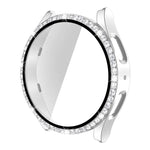 Single Row Diamond PC + Tempered Glass Watch Case, For Samsung Galaxy Watch5 44mm