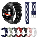 Solid Color Round Hole Silicone Watch Band, For Huawei Watch GT 2e
