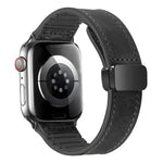 Magnetic Folding Silicone Leather Watch Band For Apple Watch Ultra 49mm / Series 8&7 45mm / SE 2&6&SE&5&4 44mm / 3&2&1 42mm, For Apple Watch Ultra 49mm