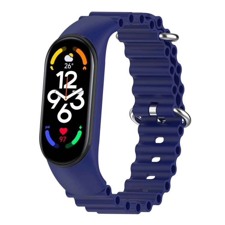 Solid Color Marine Silicone Breathable Watch Band, For Xiaomi Mi Band 7 / 6 / 5 / 4 / 3