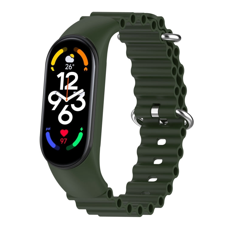 Solid Color Marine Silicone Breathable Watch Band, For Xiaomi Mi Band 7 / 6 / 5 / 4 / 3