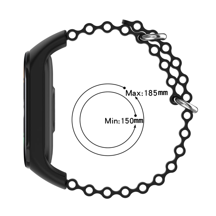Solid Color Marine Silicone Breathable Watch Band, For Xiaomi Mi Band 7 / 6 / 5 / 4 / 3