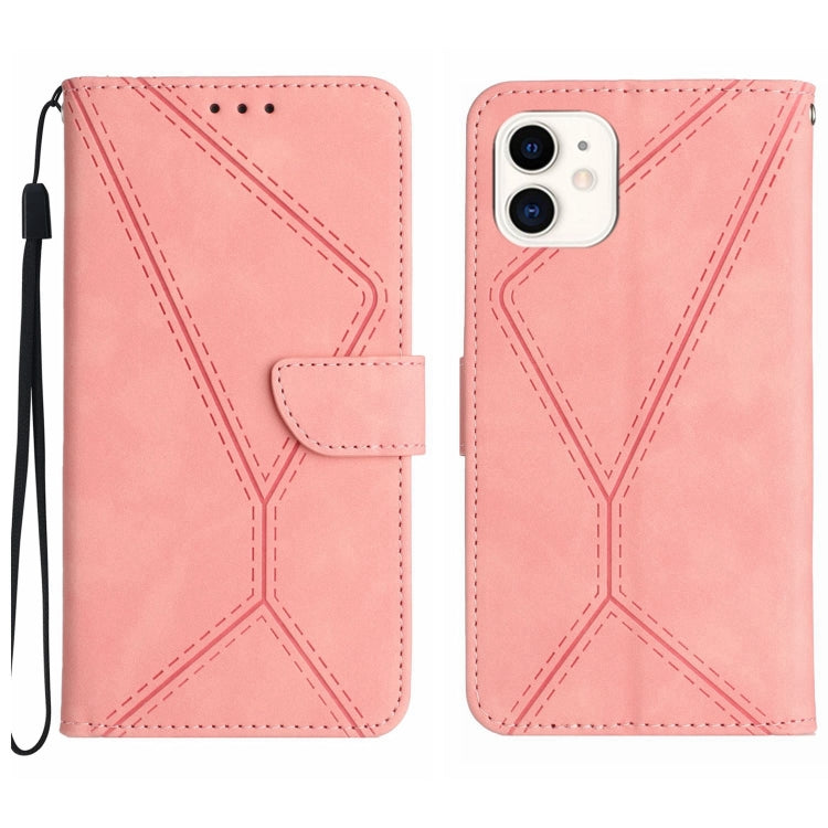 Stitching Embossed Leather Phone Case, For iPhone 11, For iPhone 11 Pro, For iPhone 11 Pro Max, For iPhone 14 Plus