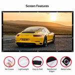 Simple Folding Thin Polyester Projector Film Curtain, 30 inch 16:9, 150 inch 4:3, 180 inch 16:9, 150 inch 16:9, 200 inch 16:9