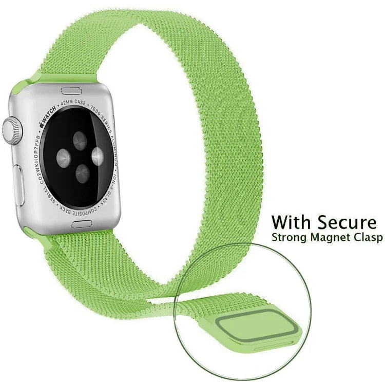 For Apple Watch Series Milanese Loop Magnetic Stainless Steel Watchband, 5 & 4 40mm / 3 & 2 & 1 38mm, 5 & 4 44mm / 3 & 2 & 1 42mm
