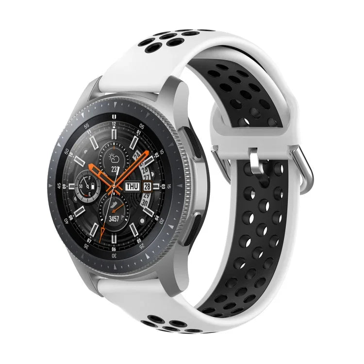 Universal Sports Two-tone Silicone Replacement Wrist Strap, For Samsung Galaxy Watch 46mm / Gear S3, For Huawei Watch GT2 / Honor Magic Watch 2 46mm