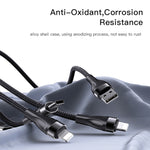YESIDO CA111 1.2m 4A USB to Dual Type-C + Dual 8 Pin Charging Cable, CA111
