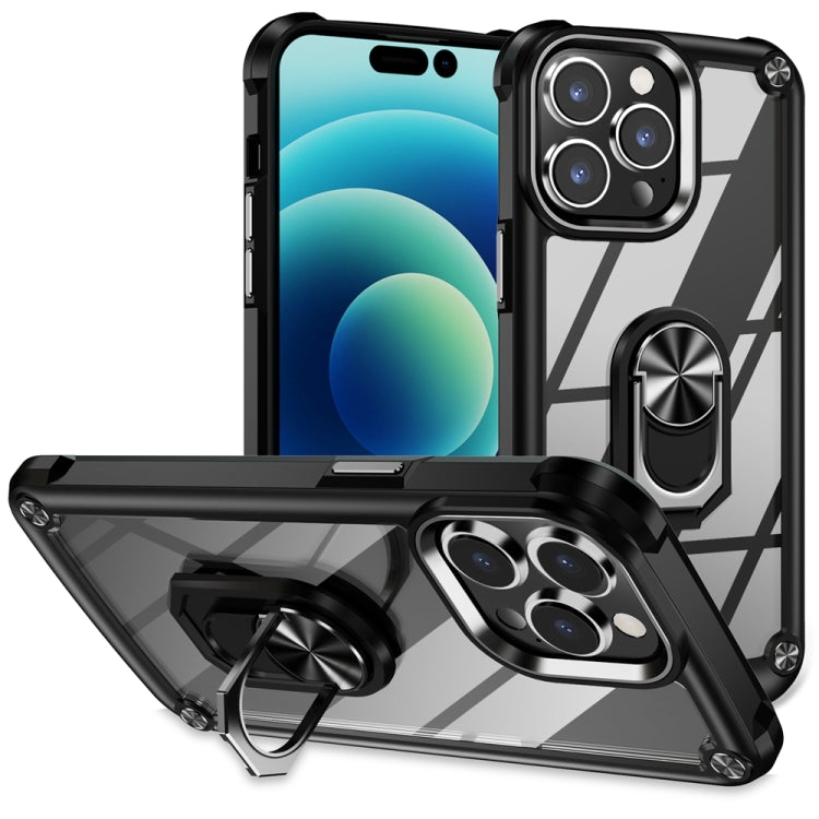 TPU + PC Lens Protection Phone Case with Ring Holder, For iPhone 17e / 16e, For iPhone 17 Pro Max, For iPhone 17, For iPhone Air, For iPhone 16 Pro Max, For iPhone 16 Pro, For iPhone 16 Plus, For iPhone 16, For iPhone 15 Pro Max