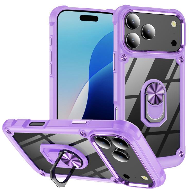 TPU + PC Lens Protection Phone Case with Ring Holder, For iPhone 17e / 16e, For iPhone 17 Pro Max, For iPhone 17, For iPhone Air, For iPhone 16 Pro Max, For iPhone 16 Pro, For iPhone 16 Plus, For iPhone 16, For iPhone 15 Pro Max