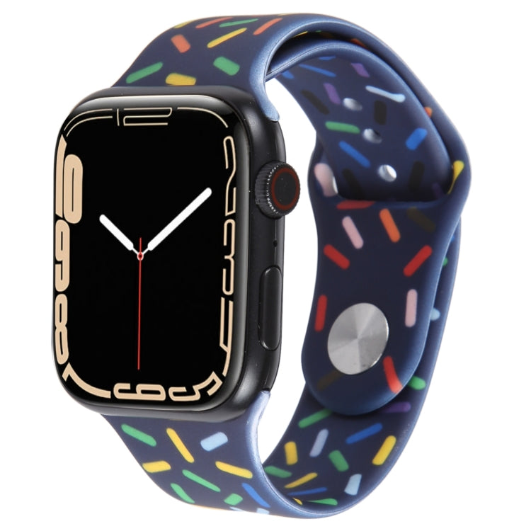 Rainbow Raindrops Silicone Watch Band, For Apple Watch Ultra 49mm, For Apple Watch SE 2023 44mm, For Apple Watch 8 41mm, For Apple Watch SE 2023 40mm