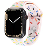 Rainbow Raindrops Silicone Watch Band, For Apple Watch 9 41mm, For Apple Watch SE 2022 44mm, For Apple Watch 7 41mm, For Apple Watch 7 45mm