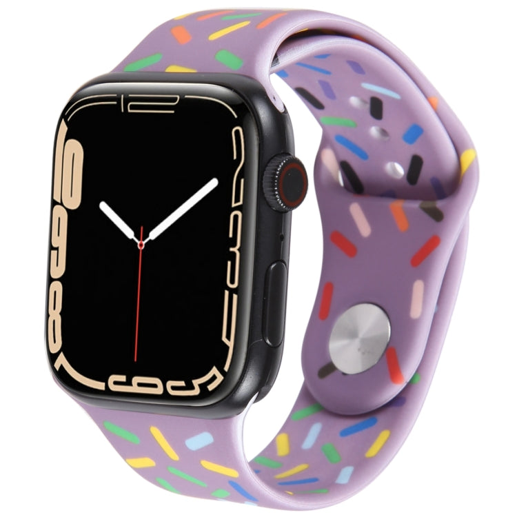 Rainbow Raindrops Silicone Watch Band, For Apple Watch 9 41mm, For Apple Watch SE 2022 44mm, For Apple Watch 7 41mm, For Apple Watch 7 45mm