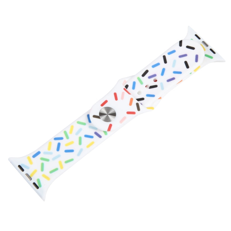 Rainbow Raindrops Silicone Watch Band, For Apple Watch SE 40mm, For Apple Watch SE 44mm, For Apple Watch 6 40mm, For Apple Watch 6 44mm