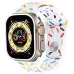 Rainbow Raindrops Silicone Watch Band, For Apple Watch 8 45mm, For Apple Watch Ultra 2 49mm, For Apple Watch 9 45mm, For Apple Watch SE 2022 40mm