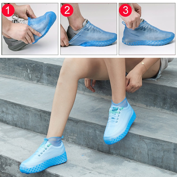 Silicone Non-slip Thickened Wear-resistant Waterproof Shoe Boots Cover, S, M, L